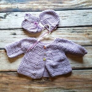 Amish Made Coat, Booties & Hat